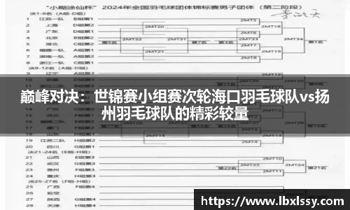 巅峰对决：世锦赛小组赛次轮海口羽毛球队vs扬州羽毛球队的精彩较量